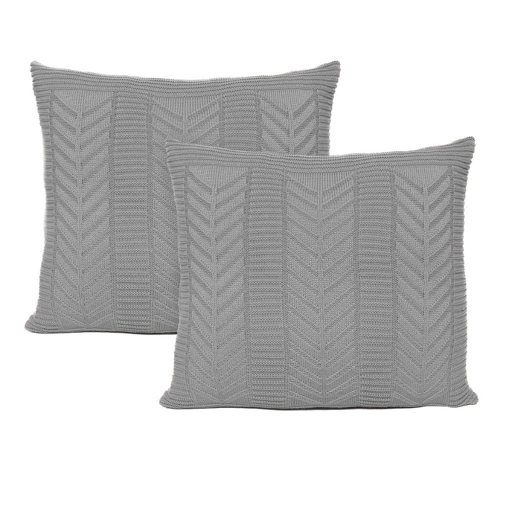 Kit 2 Capas De Almofadas Tricot Decorativa Sofá Cama Links