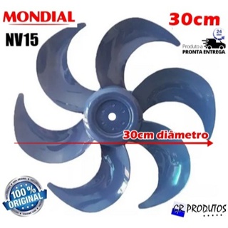 Hélice Mondial Ventilador 30cm 30 NV15 6 Pás AZUL Original EIXO REDONDO 8mm em Oferta na Shopee