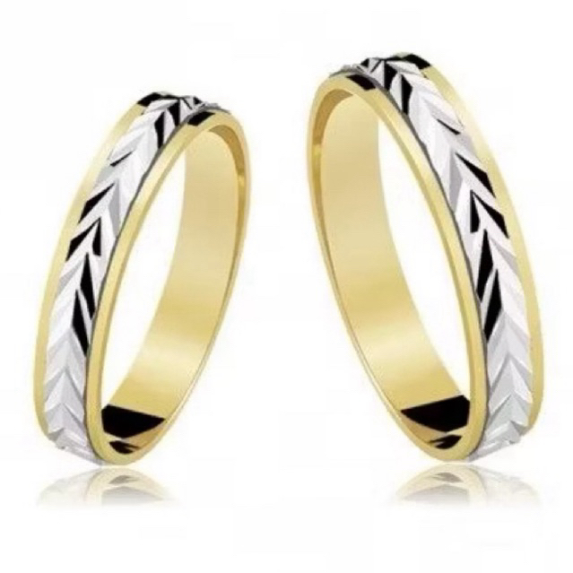 Par Aliança Bodas de Prata em Ouro 18k