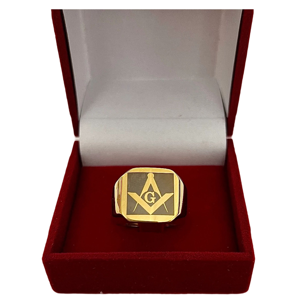 Anel Banhado A Ouro 18k Masculino Maçônico, Maçom, Maçonaria comendador em Oferta na Shopee