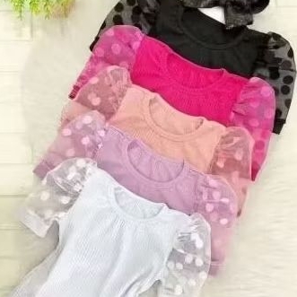 Blusa Infantil Manga Bufante Princesa Tule Canelado