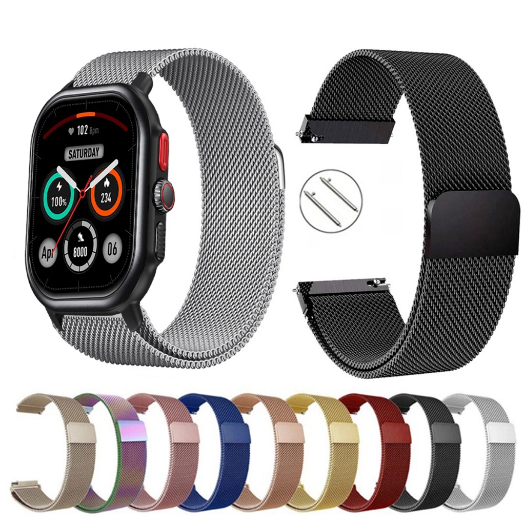 Pulseira de 22mm milanesa aço inox para Zeblaze Beyond 3 Pro de Engate Rapido