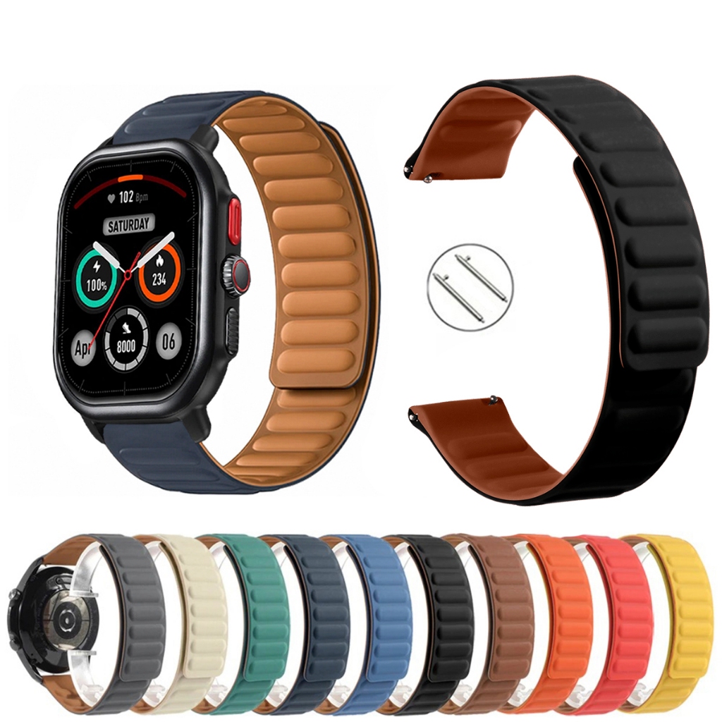 Pulseira 22mm Silicone Elos Imã Magnética para Zeblaze Beyond 3 Pro de Engate Rapido