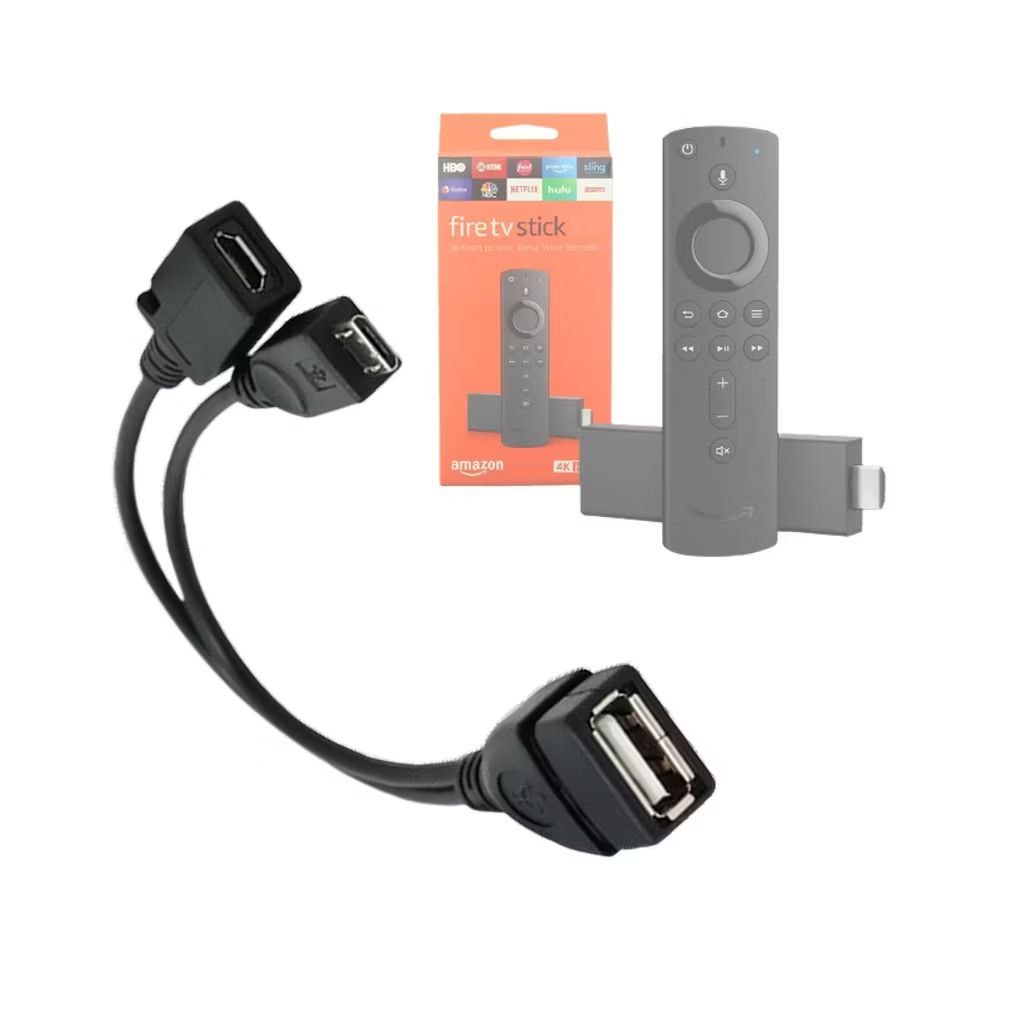 cabo otg adaptador 2 em 1 fire stick tv mi stick