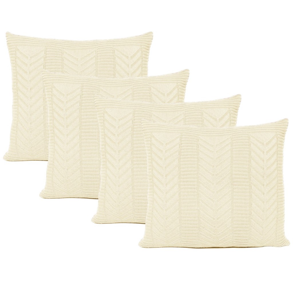 Kit 4 Capas De Almofadas Tricot Decorativa Sofá Cama Links