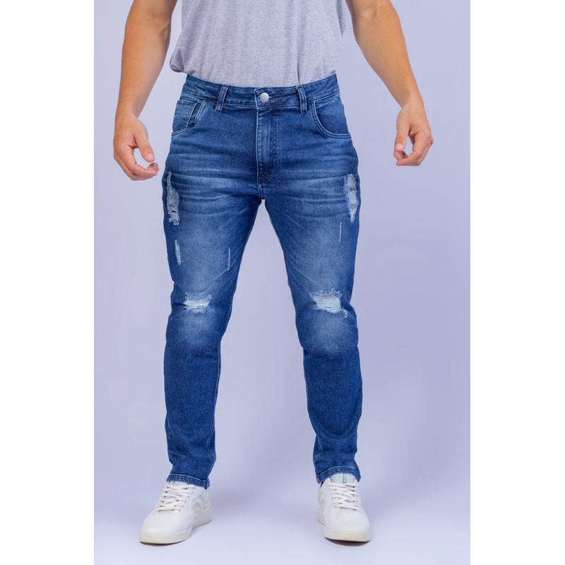 Calça jeans masculina super skinny justa bem colada na perna com lycra Elastano premium