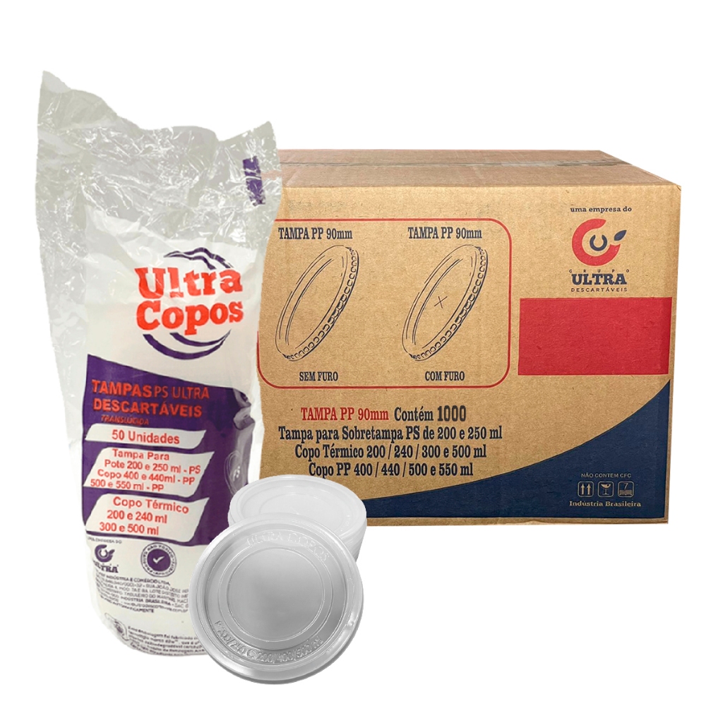 1000 Tampas Pote 200/250ml Copo 400ml 440ml 500ml 550ml Copo Isopor 200ml 240ml 300ml 500ml S/Furo