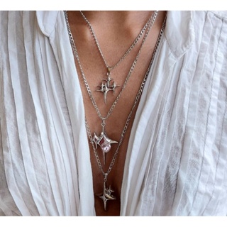Colar aço inoxidável estrela de quatro pontas - egirl, aesthetic y2k, pingente anime, kpop, coquete em Oferta na Shopee