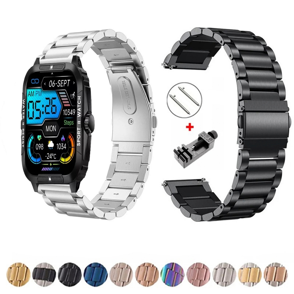 Pulseira de 22mm Metal Elos de aço inox para Colmi P76 de Engate Rapido