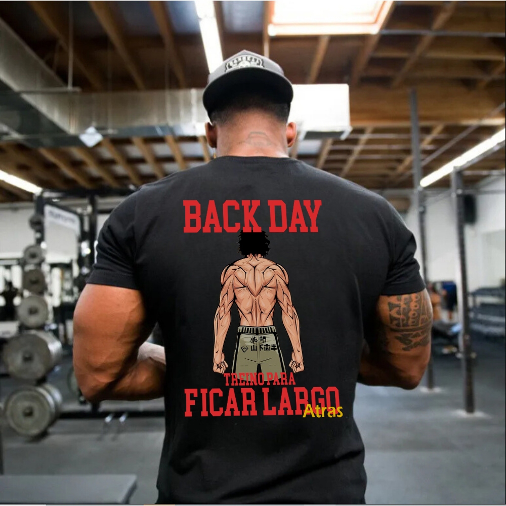 Camiseta Oversized Treino Back Day Academia Premium Confortavel Estilosa Personagem Anti Cardio