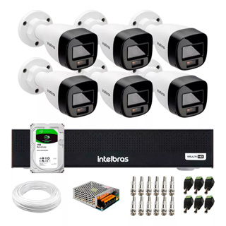 Kit 6 Câmeras Intelbras 2 Megapixels 20m Vhd 1220 Full Color Dvr 8ch Mhdx c/hd 1tb em Oferta na Shopee