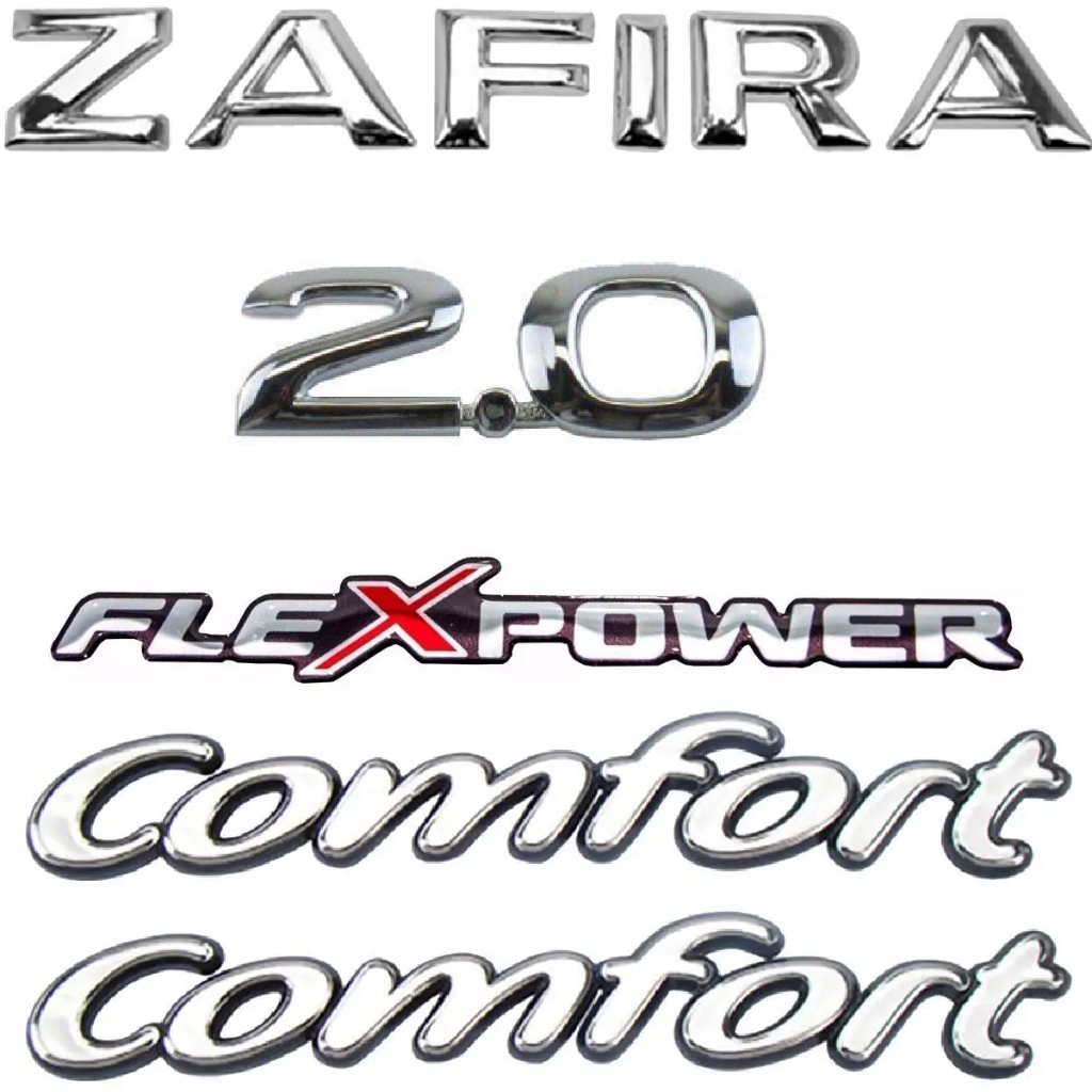 Emblemas Zafira 2.0 Flexpower Comfort Chevrolet (kit 5 Pçs)