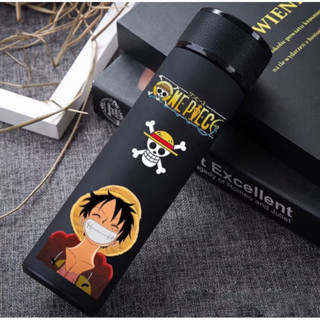 GARRAFA TÉRMICA ANIME ONE PIECE LUFFY COM TERMÔMETRO DIGITAL em Oferta na Shopee