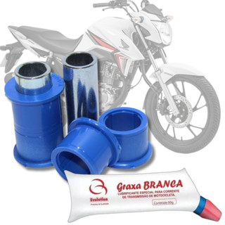 Bucha Balança Quadro Elástico Titan Fan Cg Cargo Start Today 125 150 160 + Graxa Lubrificante Motos