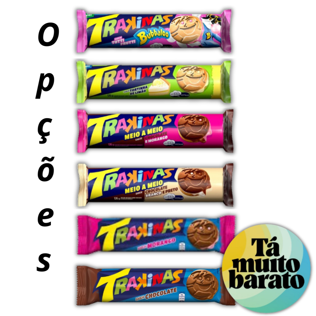 OPÇÕES Biscoito Trakinas Recheado - Pacote 126g UNIDADE