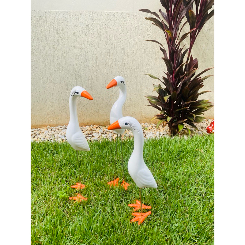 Enfeite de Jardim Trio de Garça 3 Peças para Decoração de Jardim  Realista em Oferta na Shopee