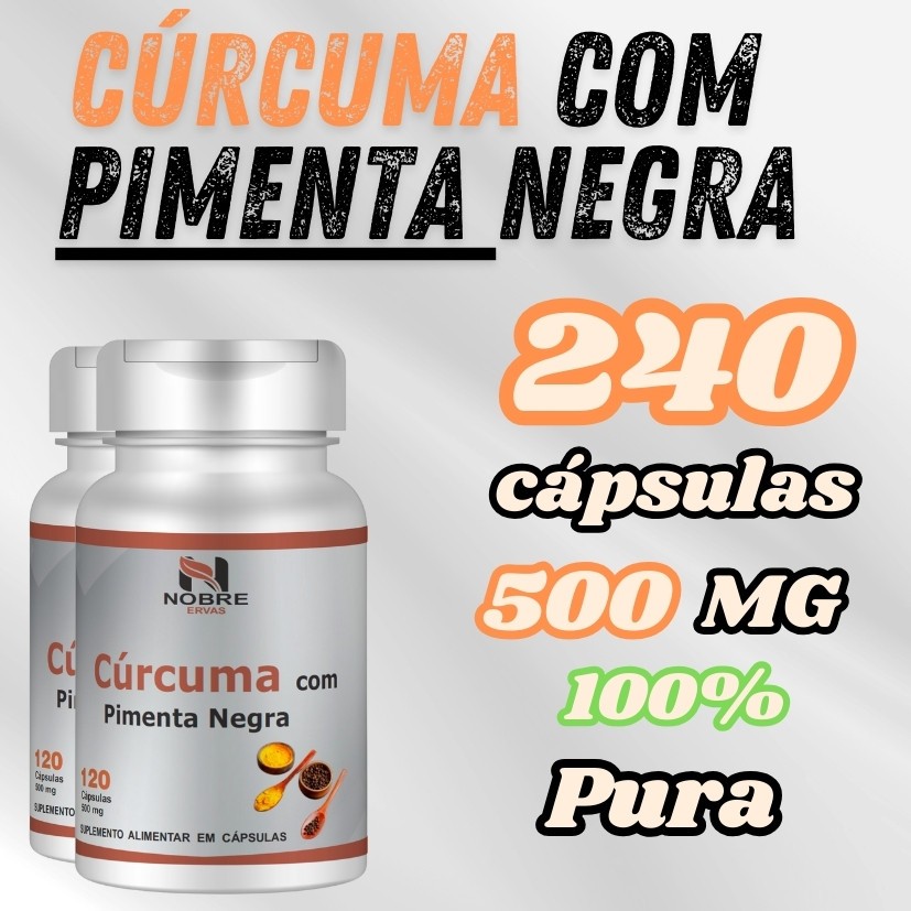 Cúrcuma longa com Pimenta negra 120 cápsulas 100% Original