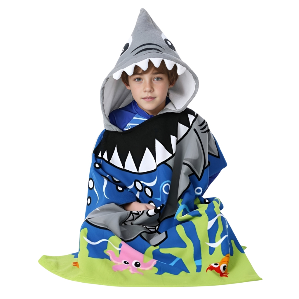Roupa De Verão Praia Infantil Poncho Atoalhado Menino Menina