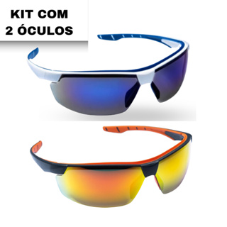 KIT 2 Óculos De Proteção Steelflex Neon Vermelho e Azul CA 40906 EPI Espelhado Esportivo em Oferta na Shopee