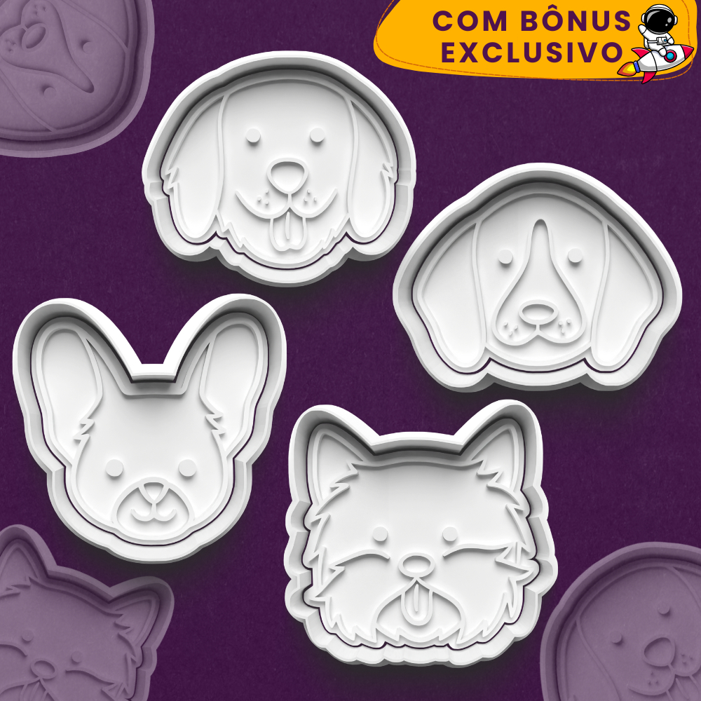 Cortadores de Biscoito Cachorro Pet Animal de Estimação Dog Raça Beagle Labrador Lhasa Pug