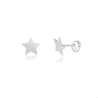 Brinco Prata 925 Infantil Mini Estrelinha Chapada Tarraxa Baby Não Machuca em Oferta na Shopee