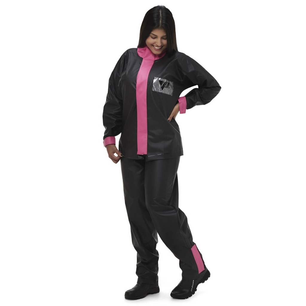 CAPA DE CHUVA DE PVC FEMININA PANTANEIRO JAQUETA + CALÇA