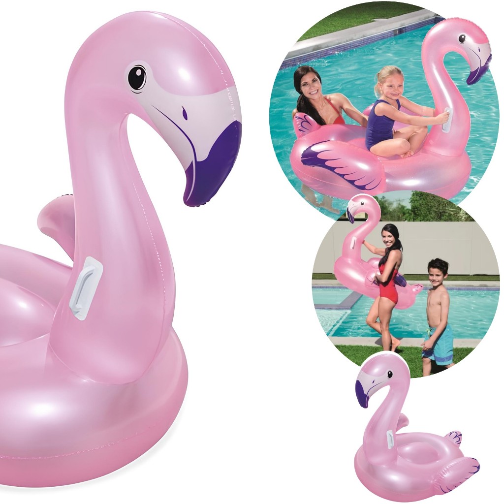 Boia Flamingo Rosa Gigante Inflável Praia Piscina 1,53m Bestway