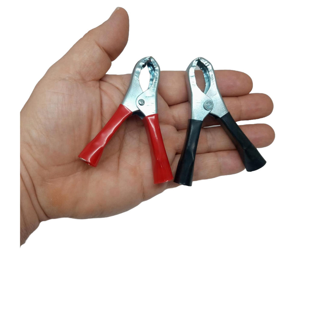 Par garrinhas jacaré 7 CM positiva e negativa para serviços em bateria elétrica eletrônica e outros em Oferta na Shopee