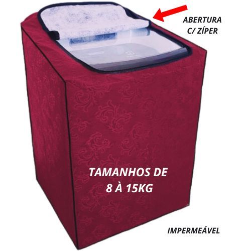 Capa para Máquina de Lavar 8 a 15kg Impermeável com Zíper e Forro – Brastemp, Consul, Electrolux, Colormaq em Oferta na Shopee
