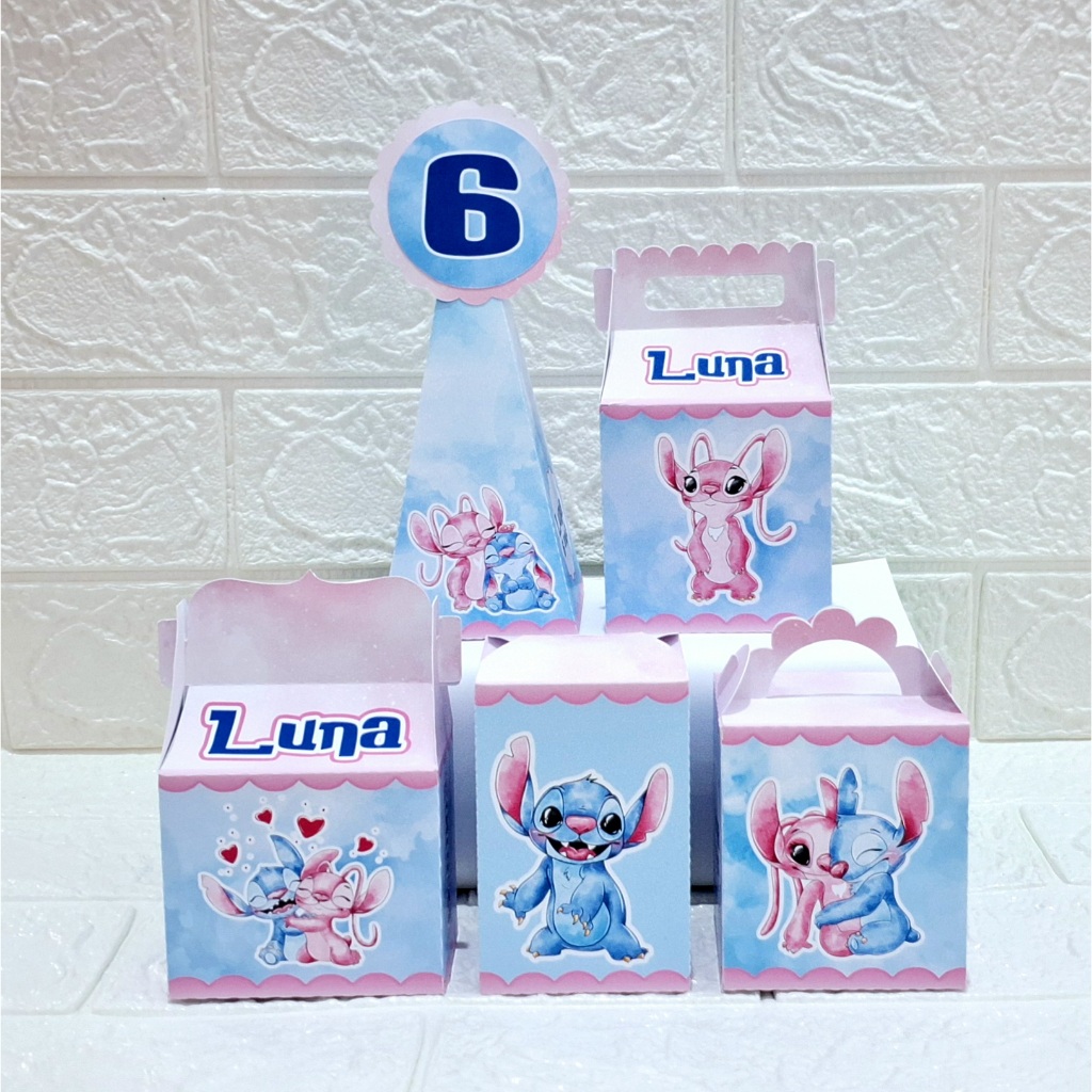 Kit Personalizados Stitch e Angel / Lembrancinhas - Caixinhas Personalizadas - Kit Festa
