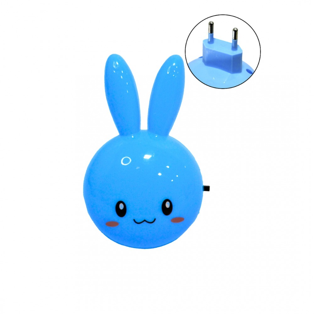 Luminária de tomada bivolt abajour infantil de coelho luz de LED noturna ajuda no sono do bebê