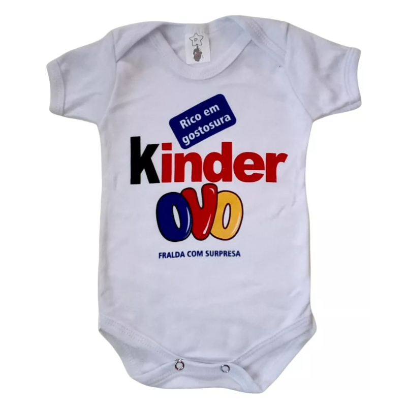 Body Bebê Temático Mesversário infantil  Personagens Kinder Ovo