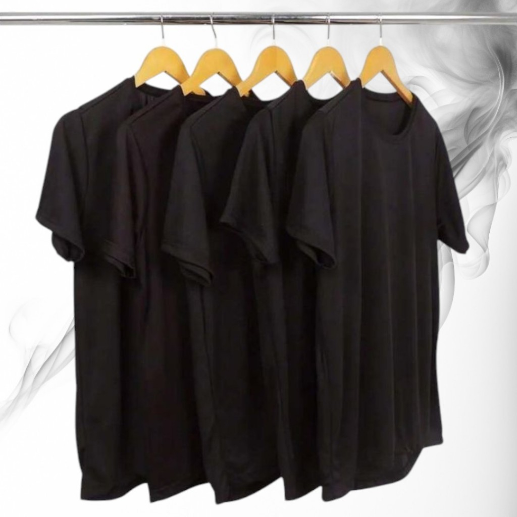 KIT 5 Camisetas Basica 30.1 Com Reforço Ombro-Ombro 100% Algodão