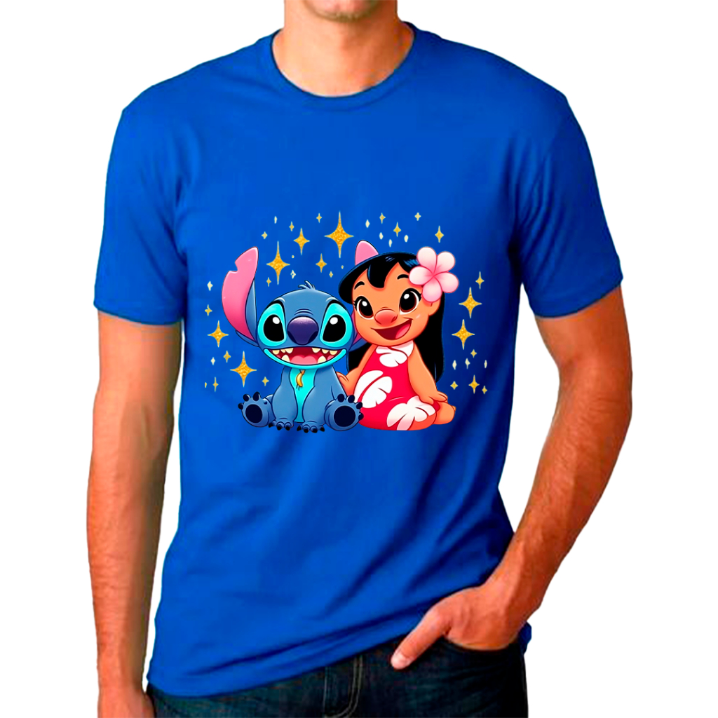 Camiseta STITCH Adulto e Infantil blusa Unissex 100% Algodão