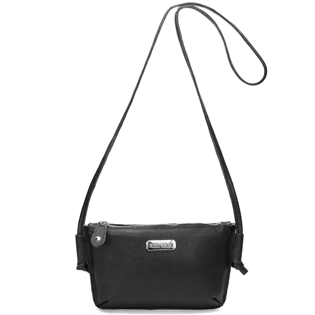 Bolsa Feminina Bolsinha Mini Bag Couro Legitimo Road Seven Alça Transversal Regulável