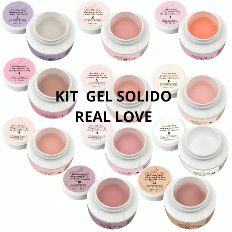 Kit Especial 2 Gel Sólido de Alongamento para Tips - Powder Gel Cremoso - Real Love em Oferta na Shopee
