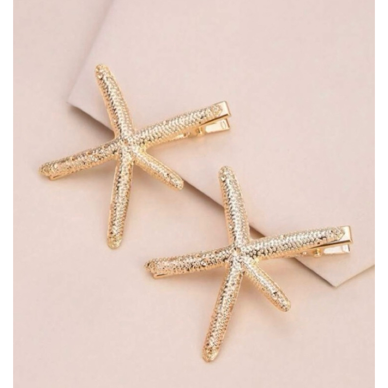 presilhas de Cabelo com Estrela-do-Mar - Presilhas de Resina Boho Chic para Mulheres e Meninas, Perfeitas para Praia