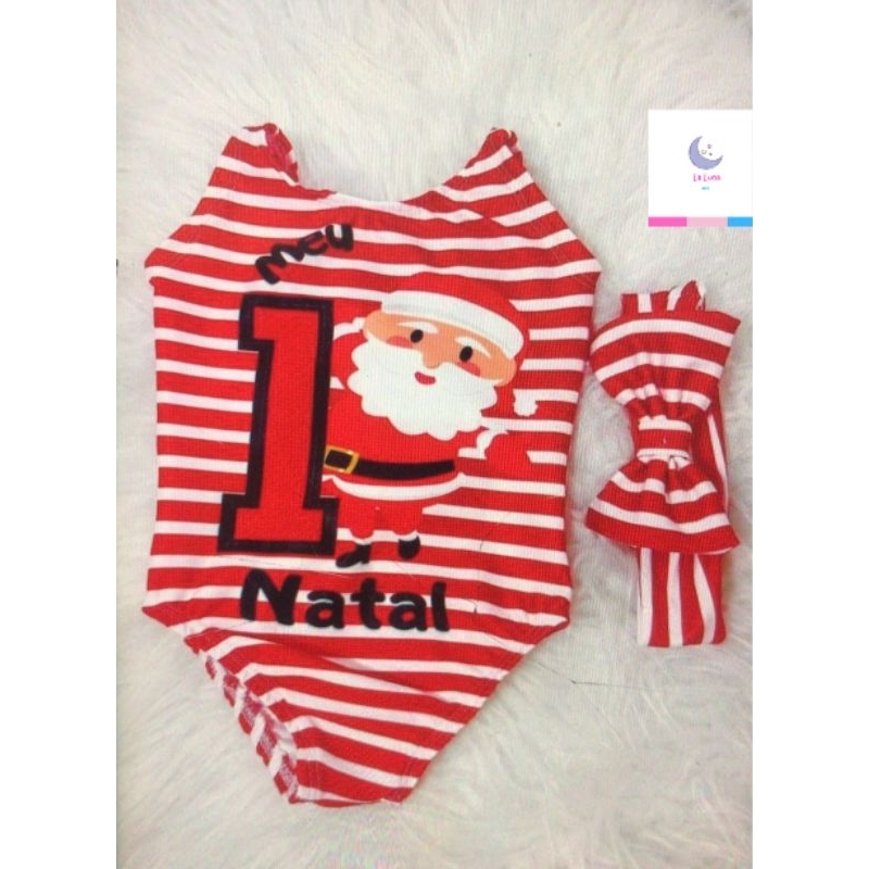 Maio Infantil Personagem Body Maio Infantil Aniversário Natal Papai Noel Mesversário