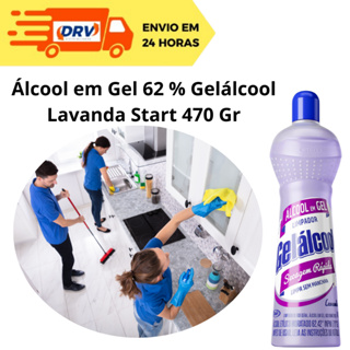 Álcool em Gel Gelálcool Start 62,42 % Lavanda 470 Gr - Álcool em Gel Start em Oferta na Shopee