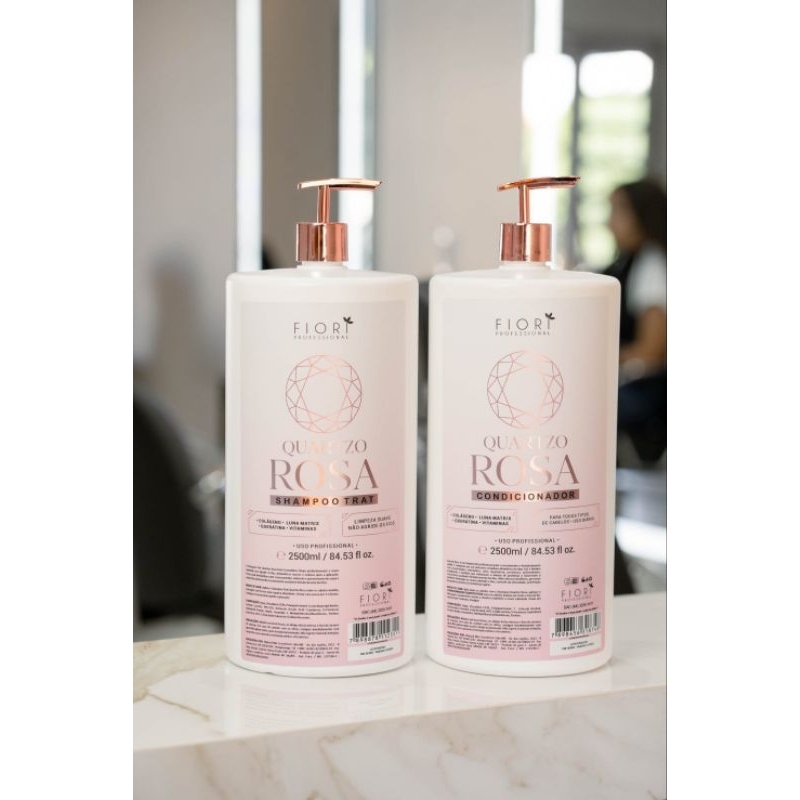 shampoo galão 2.5 litros  linha quartzo rosa da Fiori profissional