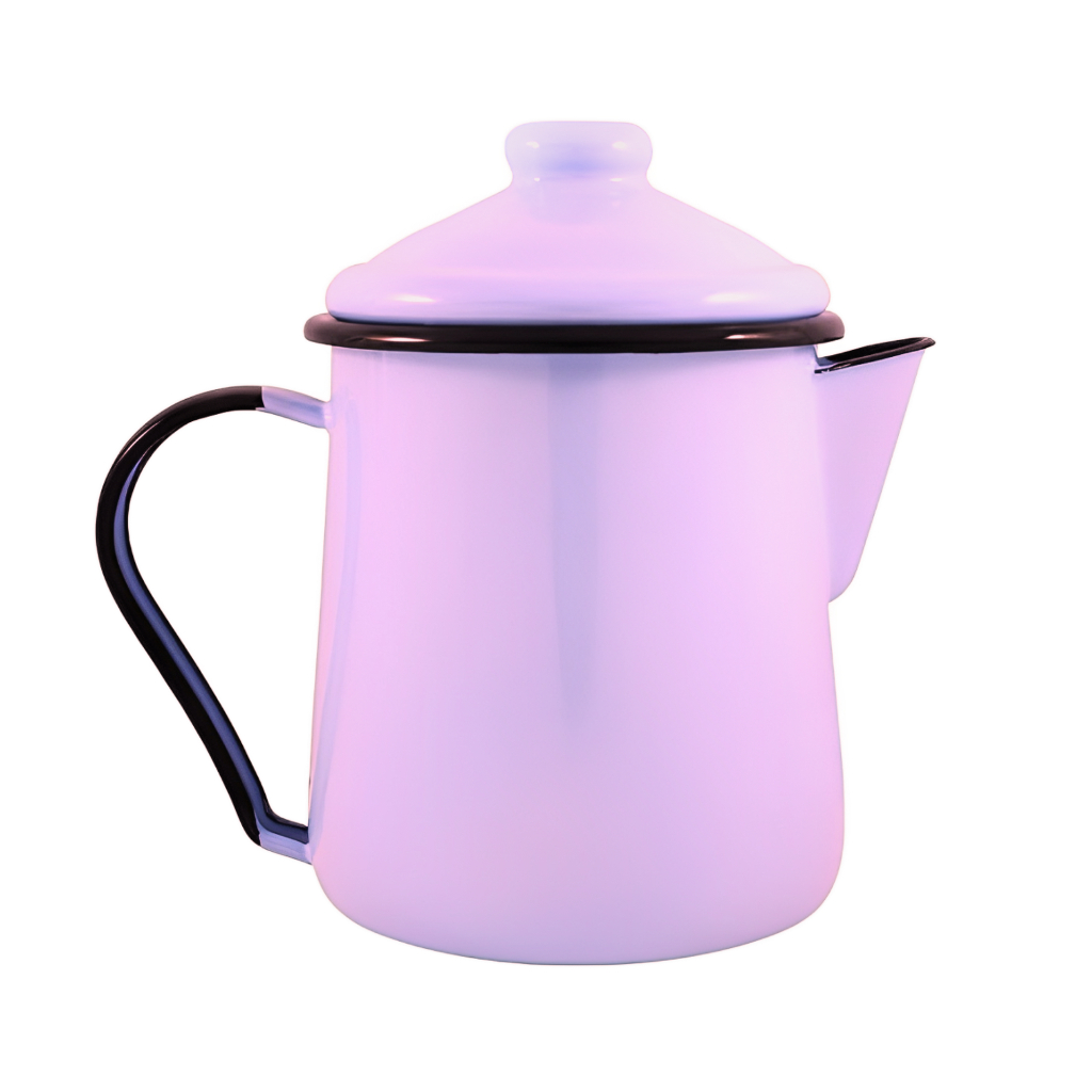 Leiteira Bule Tradicional Indução e outros fogões Nr12 Esmaltada Mãe Ágata Rosa Claro 1.1Lts - Ewel