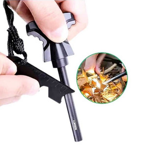 Pederneira de Magnésio com riscador Otimo para Camping Pesca Fogo Fogueira