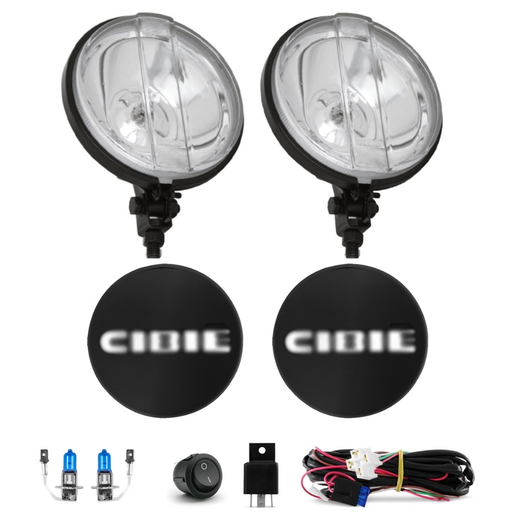 Farol de Milha Universal com Capa Preta Cibie Jeep Fusca Chevette Para Gm Ford