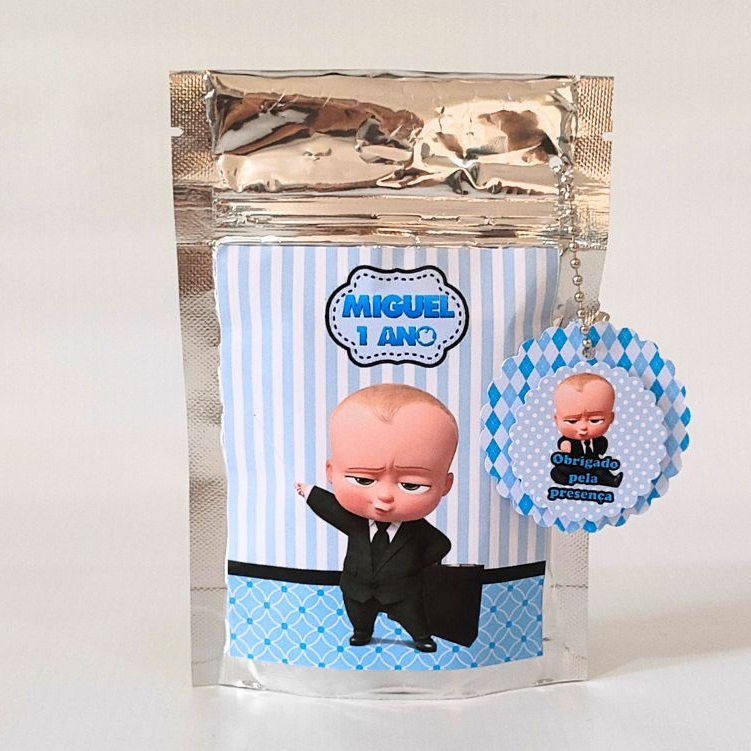 SAQUINHO METALIZADO ZIPLOCK PERSONALIZADO PARA LEMBRANCINHA O PODEROSO CHEFINHO- TAMANHO P - 15X10 CM