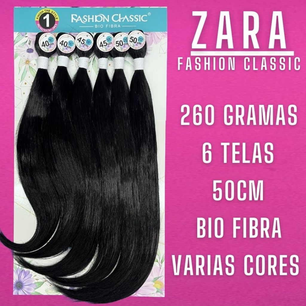 Zara 50cm FASHION CLASSIC Cabelo Liso Bio Fibra 260 gramas