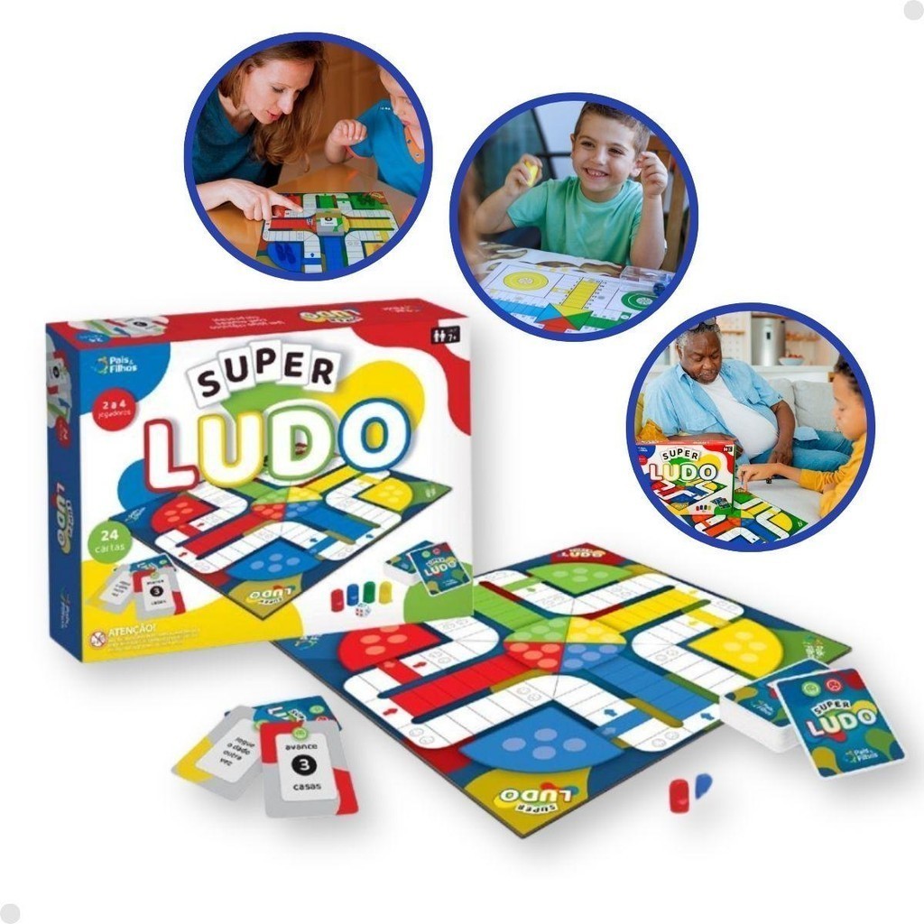 Super Ludo, o Jogo de Tabuleiro para Pais e Filhos - com Cartas, Pinos e Dado para Toda a Família em Oferta na Shopee