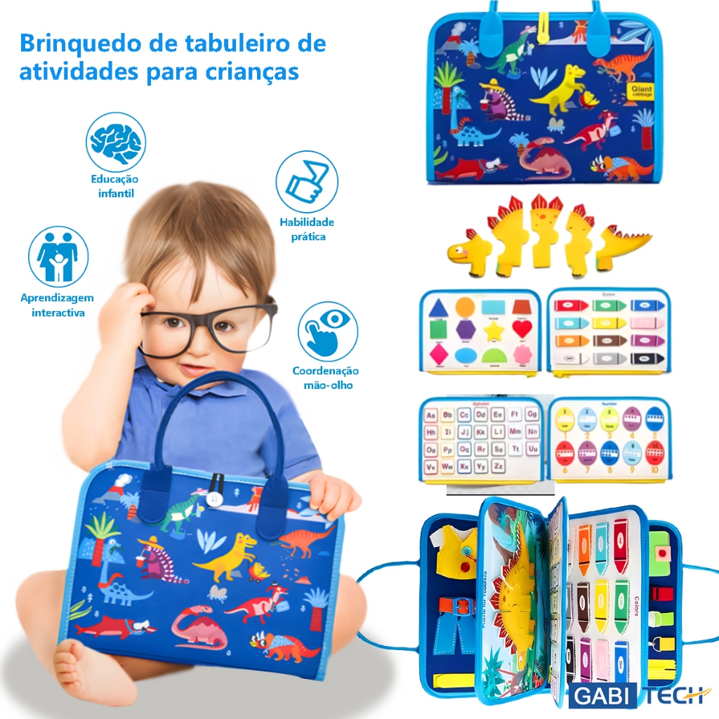 Montessori Busy Board Para Crianças-Brinquedos Sensoriais De Habilidades Básicas A Vida Com Botão De Zíper De Fivela