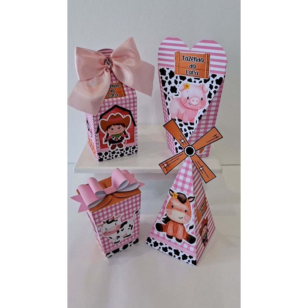 Kit Festa Fazendinha Rosa | Personalizado Fazendinha Rosa | Lembrancinhas Fazendinha Ro | Festa Infantil | Aniversário |