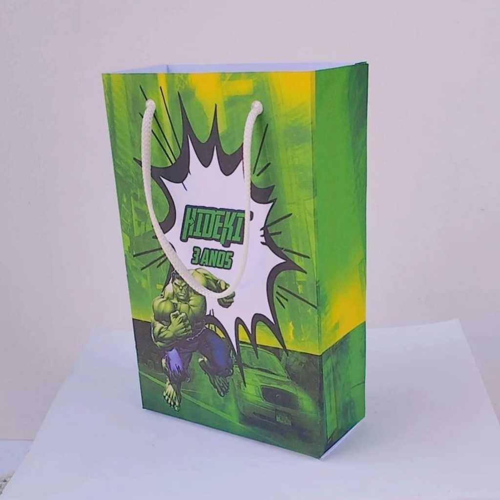 Kit Sacolinha Surpresa Festa Infantil Personalizado INCRIVEL HULK | Lembrancinhas | PEGUE E MONTE