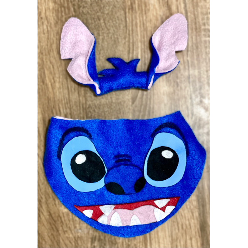 Bandana + acessório para cabeça cachorro e gato pet fantasia Lilo e stitch